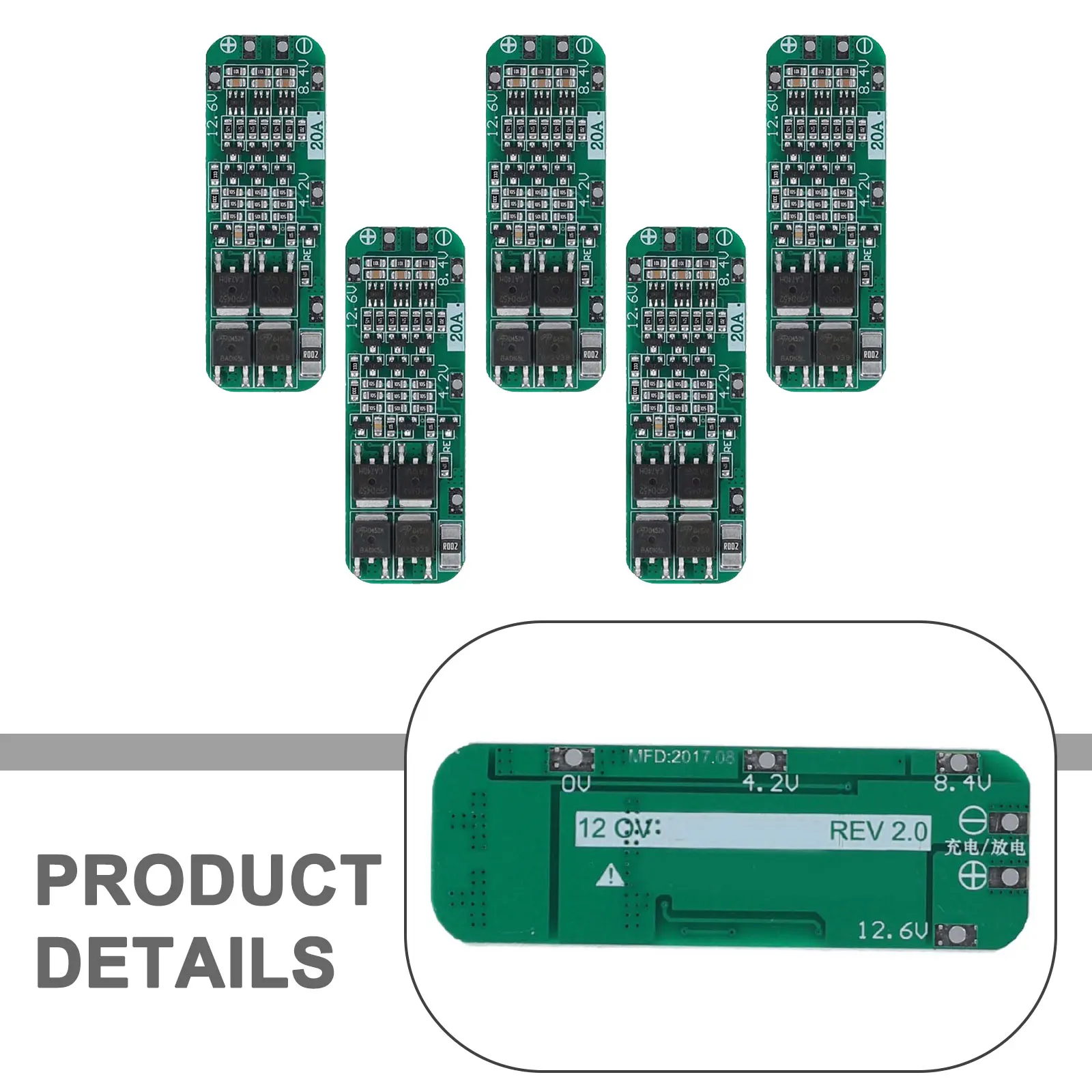 5PCS Efficient PCB Modules Providing Comprehensive Safety Features for Series Connected Lithium Cells up to a Voltage of 12 6V