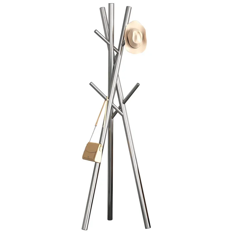 

Stainless steel coat and hat rack, floor to ceiling creative hanger, bedroom, indoor clothes drying and storage rack,