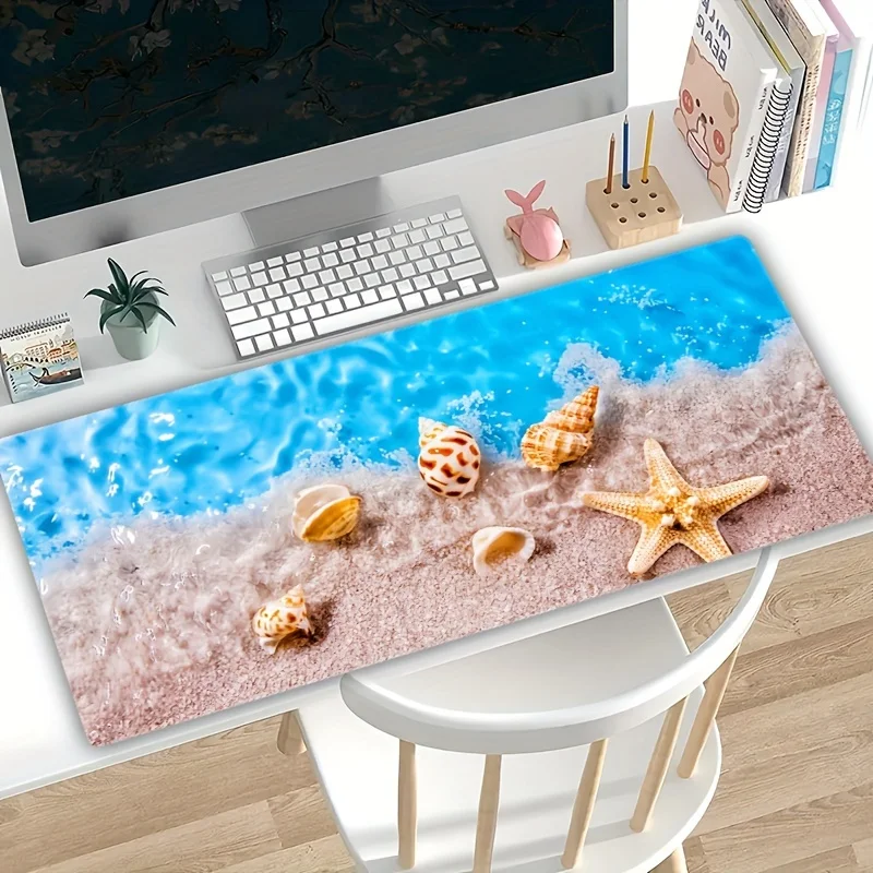 Beach Shell Starfish Extra Large Mouse Pad Durable Rubber Base Office Desk Mat for Gaming