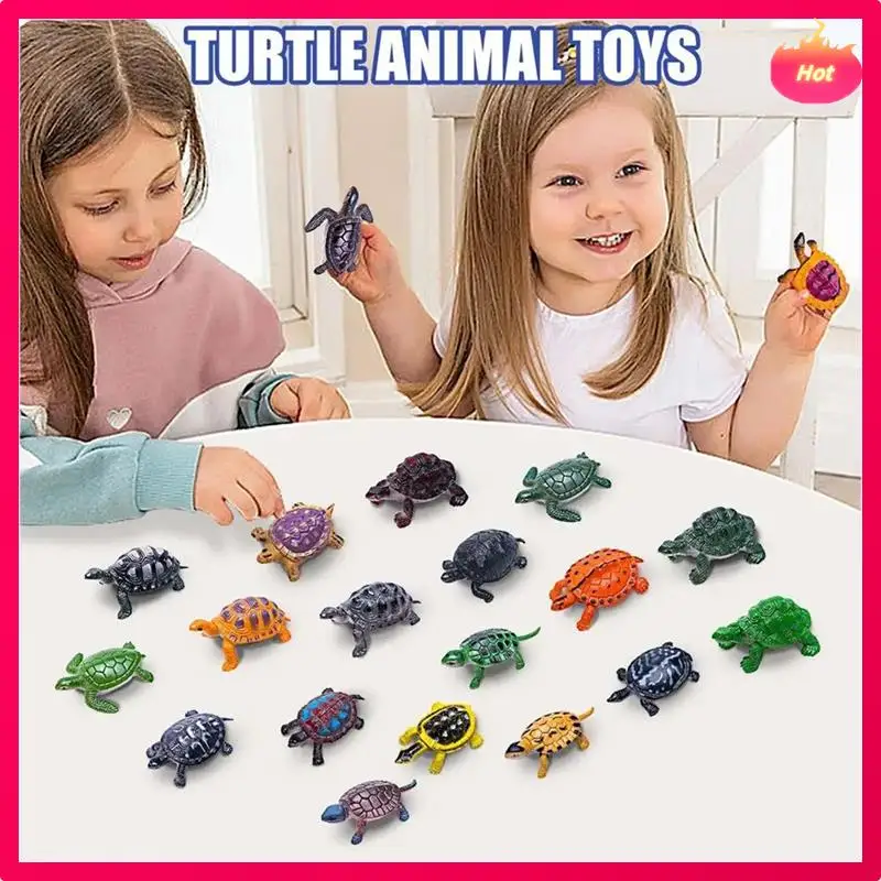 Tortoise Statue Turtle Figurines Miniature Figurines 20Pcs Realistic Turtle Statue Home Decor Kids Favor Decorations