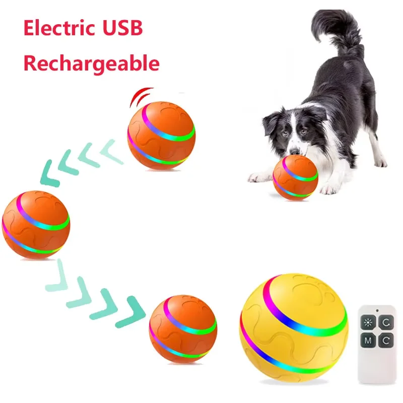 Smart Interactive Dog Toy Ball for Puppy Indoor waterproof Bite Resistant Glowing Remote Control Cat Dog Ball Dog Accessories