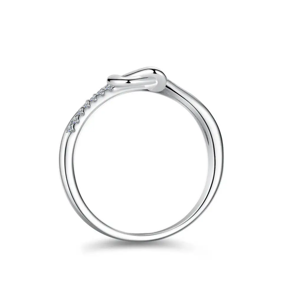 925er Sterlingsilber Infinity-Knoten Stapelring D VVS1 Moissanit Mehrfarbiger Liebesversprechen-Ring Feiner Schmuck für Damen – Detail 7