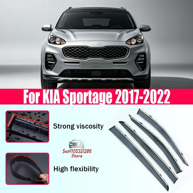

Подходит для KIA Sportage 2017-2022, ветрозащитный и дожезащитный козырек на окно, утолщенный, для защиты от дождя.