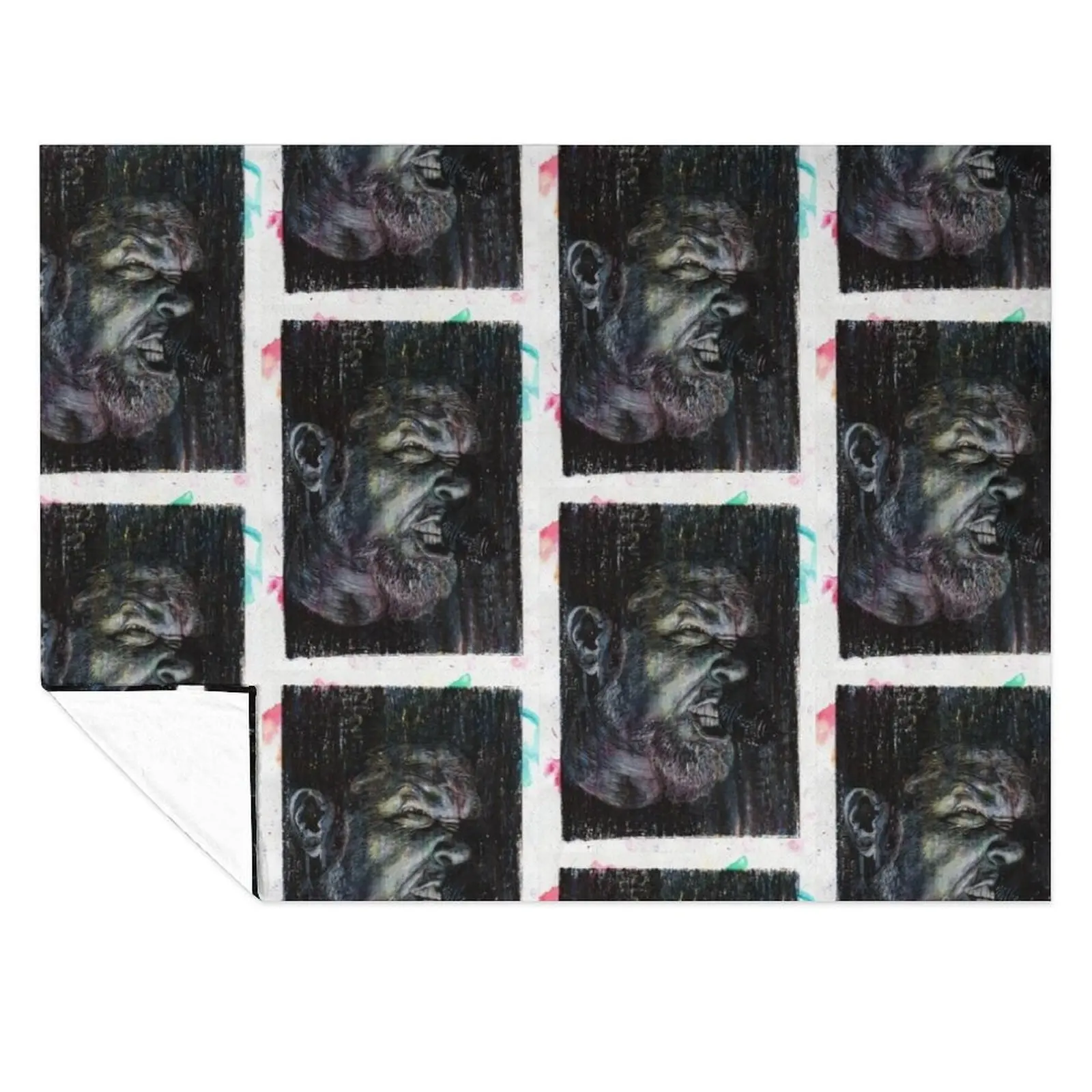 

James Hetfield - Hand Drawn Oil and Ink Portrait Throw Blanket manga Hair Cute christmas decoration Blankets