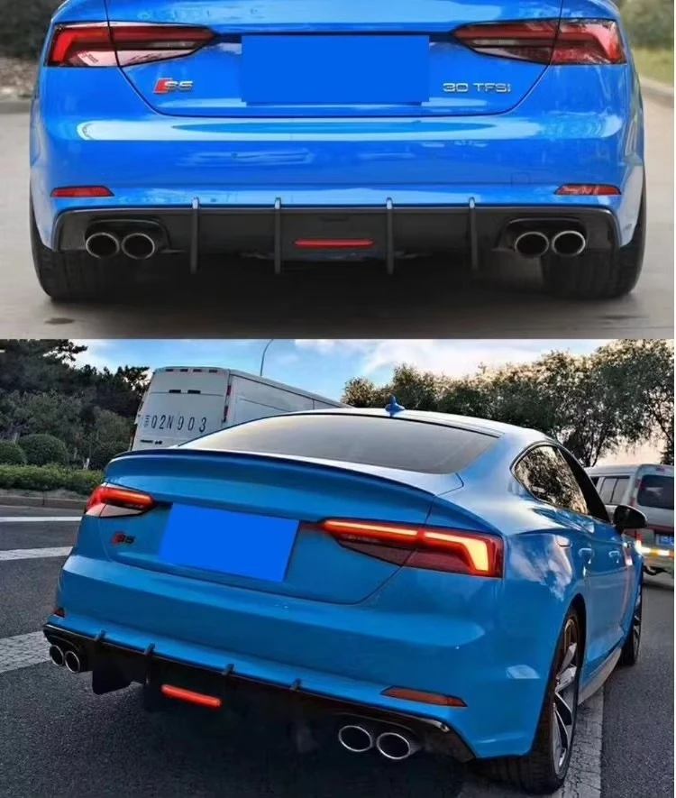 Body kit for A5 2017-2019 upgrade to RS5 style carbon fiber material rear diffuser rear lip