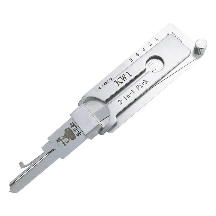 Lishi 2-in-1 Stainless Steel Master Key Decoder Master Key Decoder KW1 for Access Doors and Various Shapes Lock Picks Kits