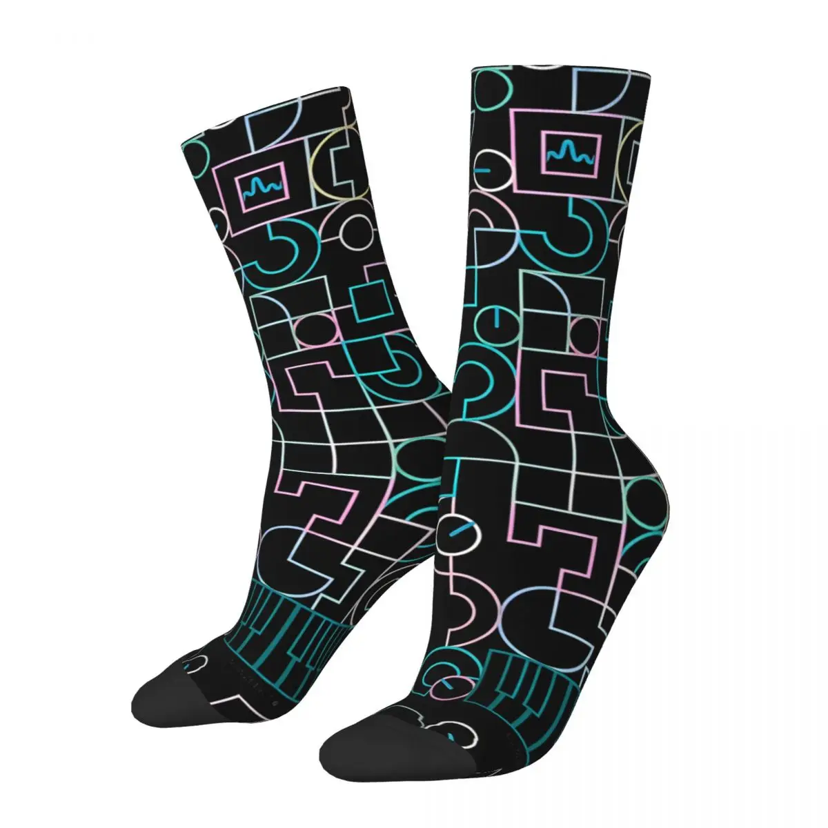 Retro Electronic Musician And Dj Men's Socks Modular Synthesizer Unisex Harajuku Pattern Printed Crazy Crew Sock Gift