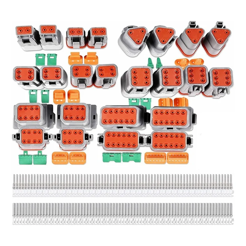 

12 Kits DT Series Connector Set 2 3 4 6 8 12 Pin Connectors IP68 Waterproof Automotive Electrical Connectors Plug