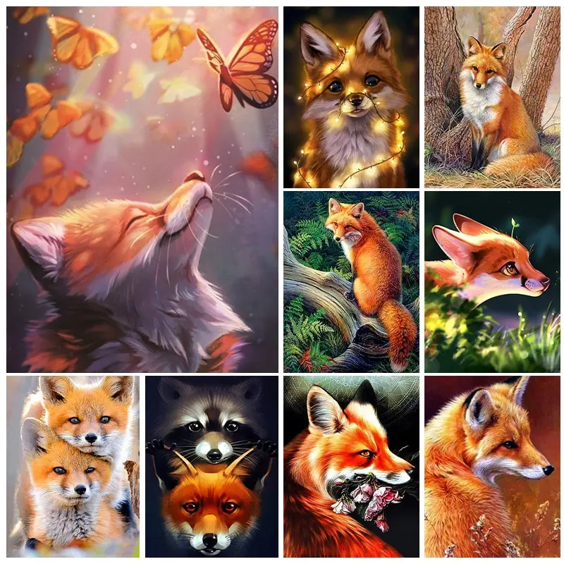 

Fox 5D Diamond Painting Animal Full Square/Round Diamond Mosaic Painting Kits Rhinestone Embroidery DIY Home Decor Gifts