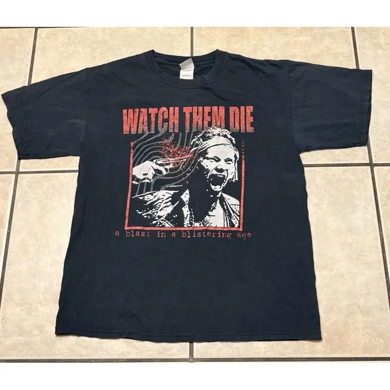 VTG Y2K Watch Them Die Blast In A Blistering Age Shirt Large Cannibal Corpse