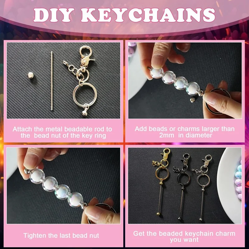 Beadable Keychain Bars Bulk Blank Cute Keychains Bar For Beads Purse Keychains For Women Man