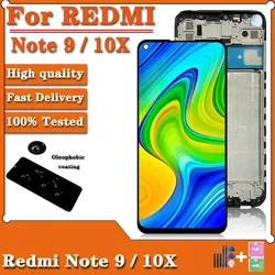 샤오미 레드미 노트 9 용 OEM LCD 디스플레이 터치 스크린 디지타이저 어셈블리 교체, 레드미 10X 4G M2003J15SC 용 프레임 포함