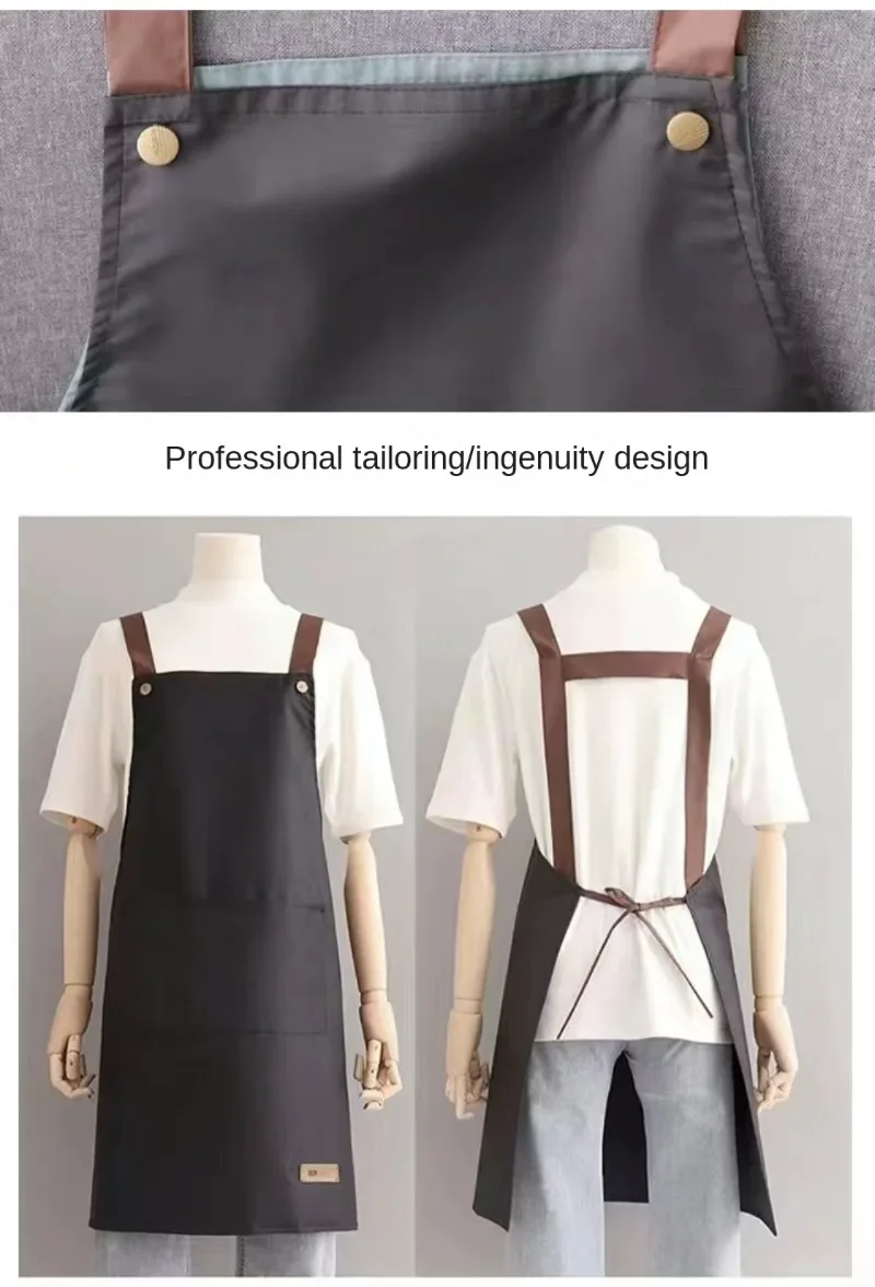 Fashion Kitchen Aprons for Woman Men Chef Work Apron for Grill Restaurant Bar Shop Cafes Beauty Nails Studios Uniform