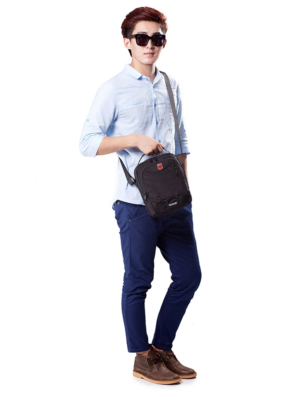 Schweizer Wasserdichte Oxford Herren-Umhängetasche Multifunktionale Business-Casual-Aktentasche Reise-Schultertasche Modische Handtasche – Detail 1