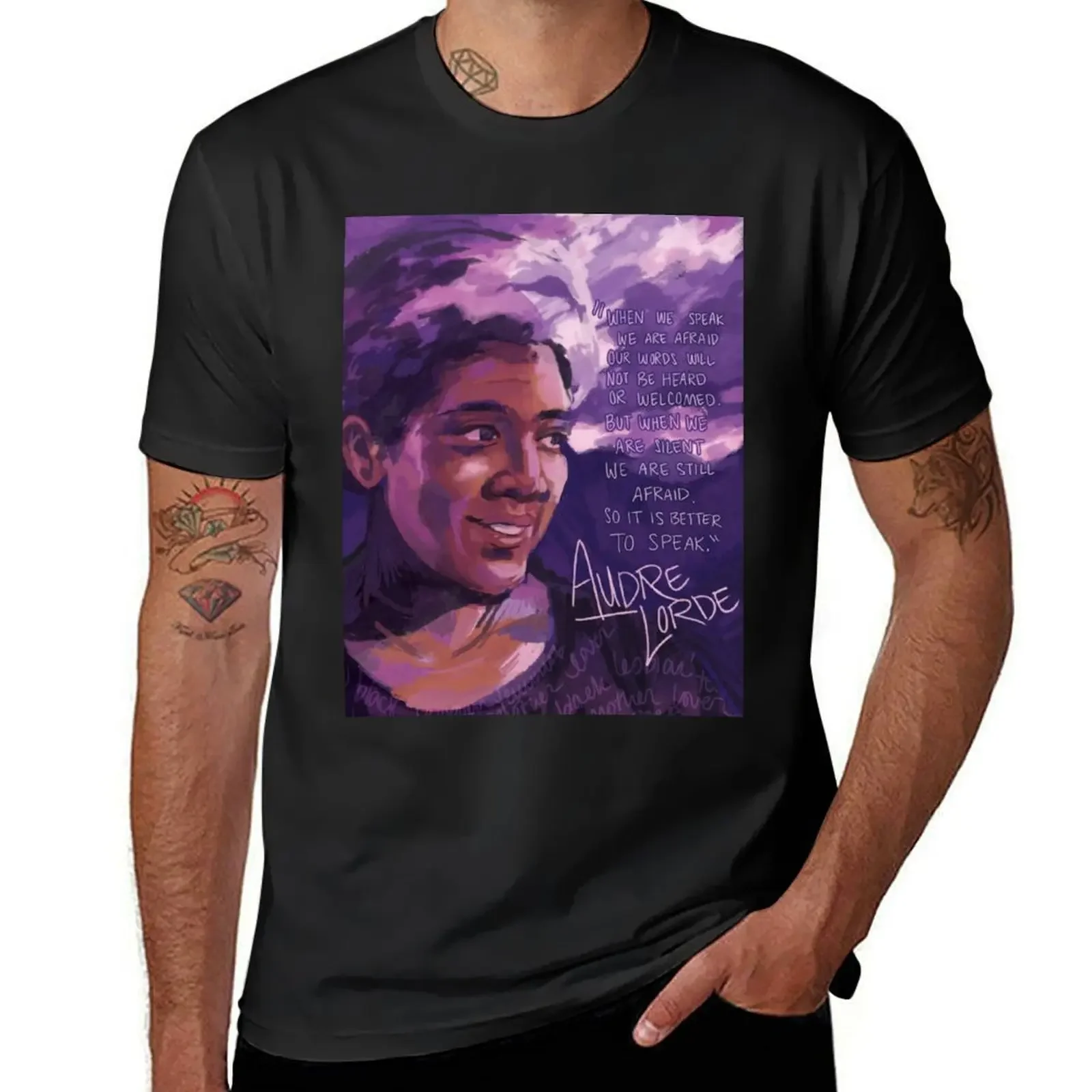 Audre Lorde and Purple Skies T-Shirt valentines boutique clothes plus sizes plus size clothes for a boy funny t shirts for men