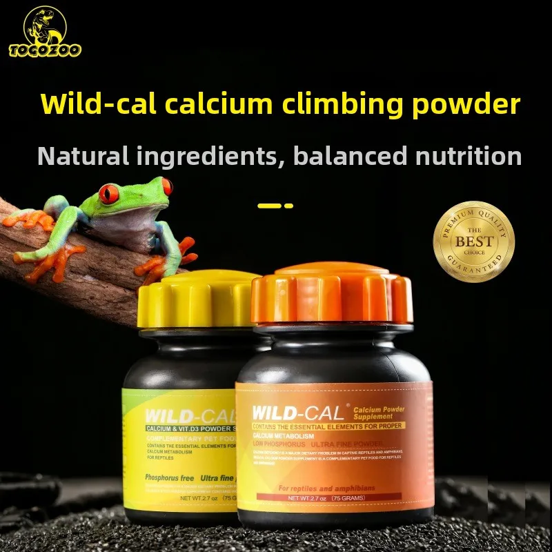 

TOGOZOO WILDCAL Reptile Calcium Powder with D3-Essential Supplement for Chameleons,Tortoises,Leopard Geckos&Bearded Dragons