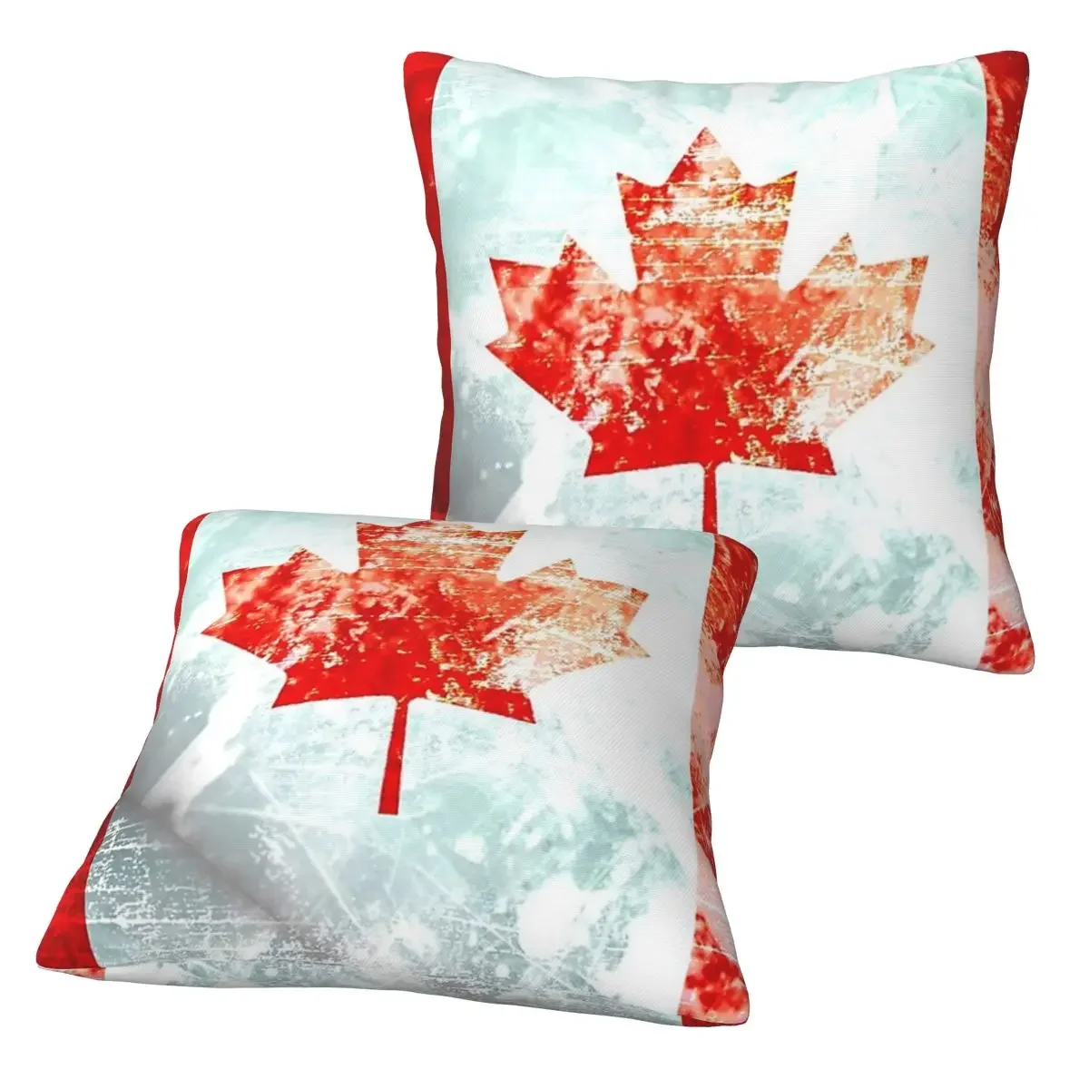 Canada Flag National Culture 2 pcs Square Pillowcase Pillow Cover Zip Decorative Comfort Throw Pillow for Home Living Room