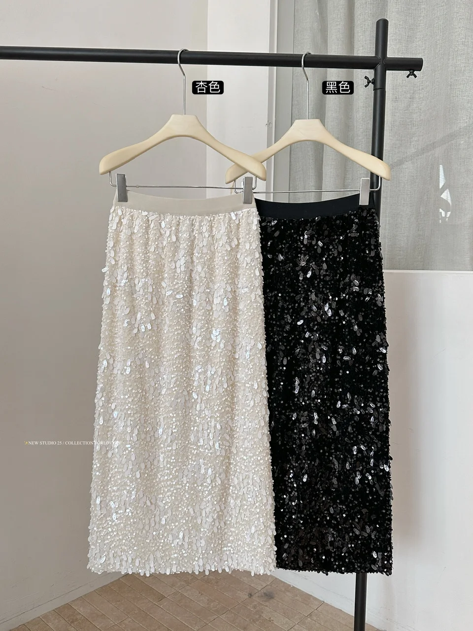 المرأة الخريف الشتاء أنيقة مطرزة ضئيلة تنورة طويلة سيدة مرونة الخصر بلون ألف خط بلينغ بلينغ الشارع الشهير تنورة