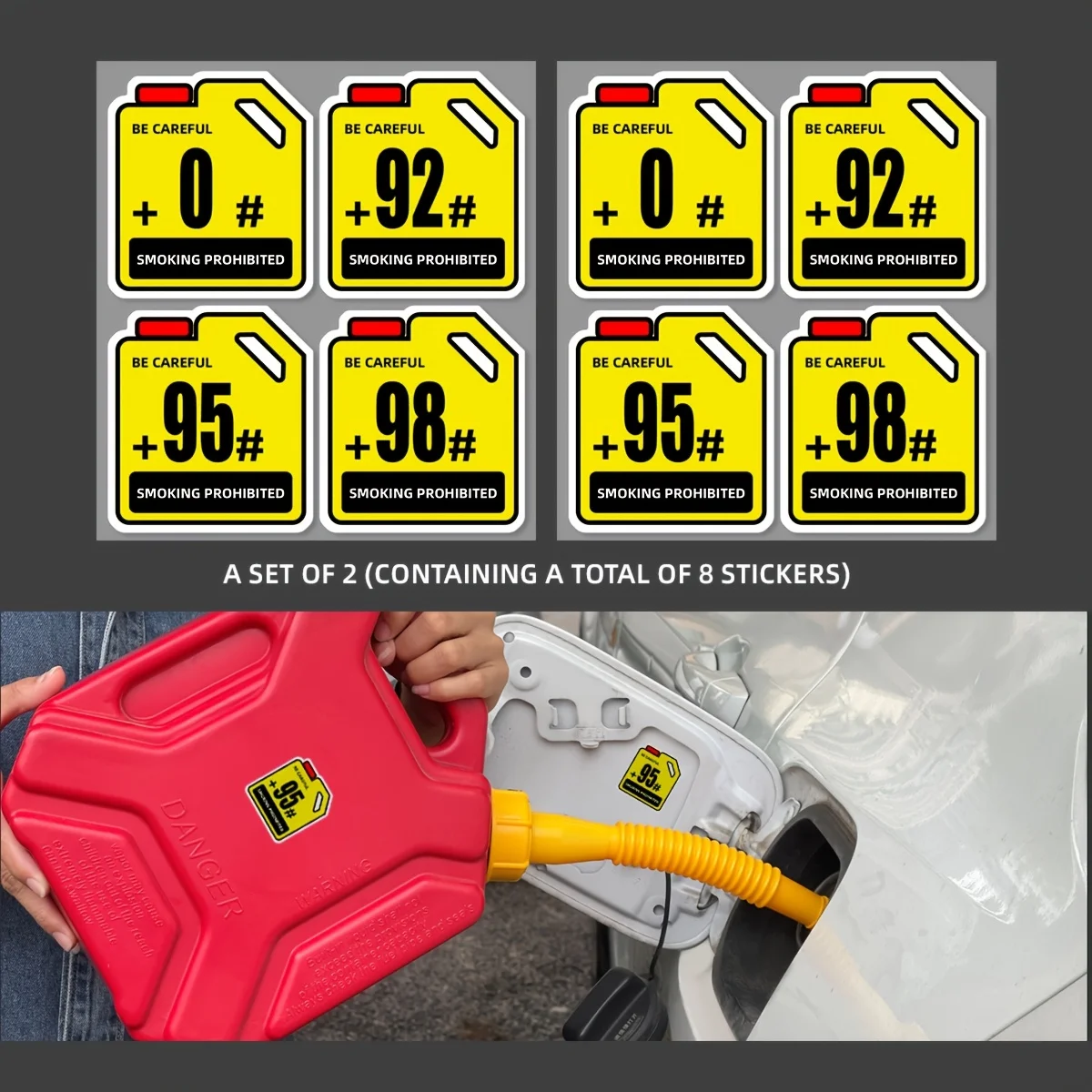 Fuel Octane Number Sticker Set 90 92 95 98 Gas Rating Vinyl Decal Waterproof Motorcycle Tank Car Fuel Cap Decor