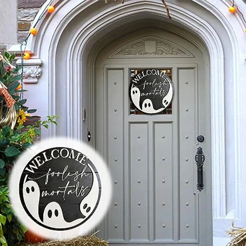 Halloween Wreath Wreath Garlands Decor Halloween Wreath Front Door Decor Halloween Ball Wreath Durable 30X30x0.5Cm