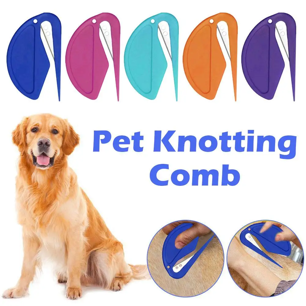 Pet Knotting Comb Effectively Painless Trim Hair Cat Shedding Comb Fur Knife Accessories Unknot Hair Puppy Pet G4R2