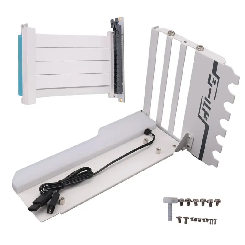 

AF91-Vertical GPU Mounting Bracket With PCI-E 4.0 X16 Riser Cable Video Card Support Kit 90 Degree Right Angle