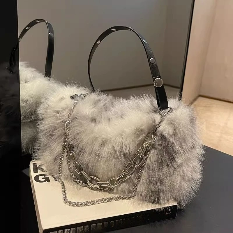 

Faux Fur Handbags for Women Fluffy Fuzzy Bags Purse Crossbody Shoulder Bag 2026