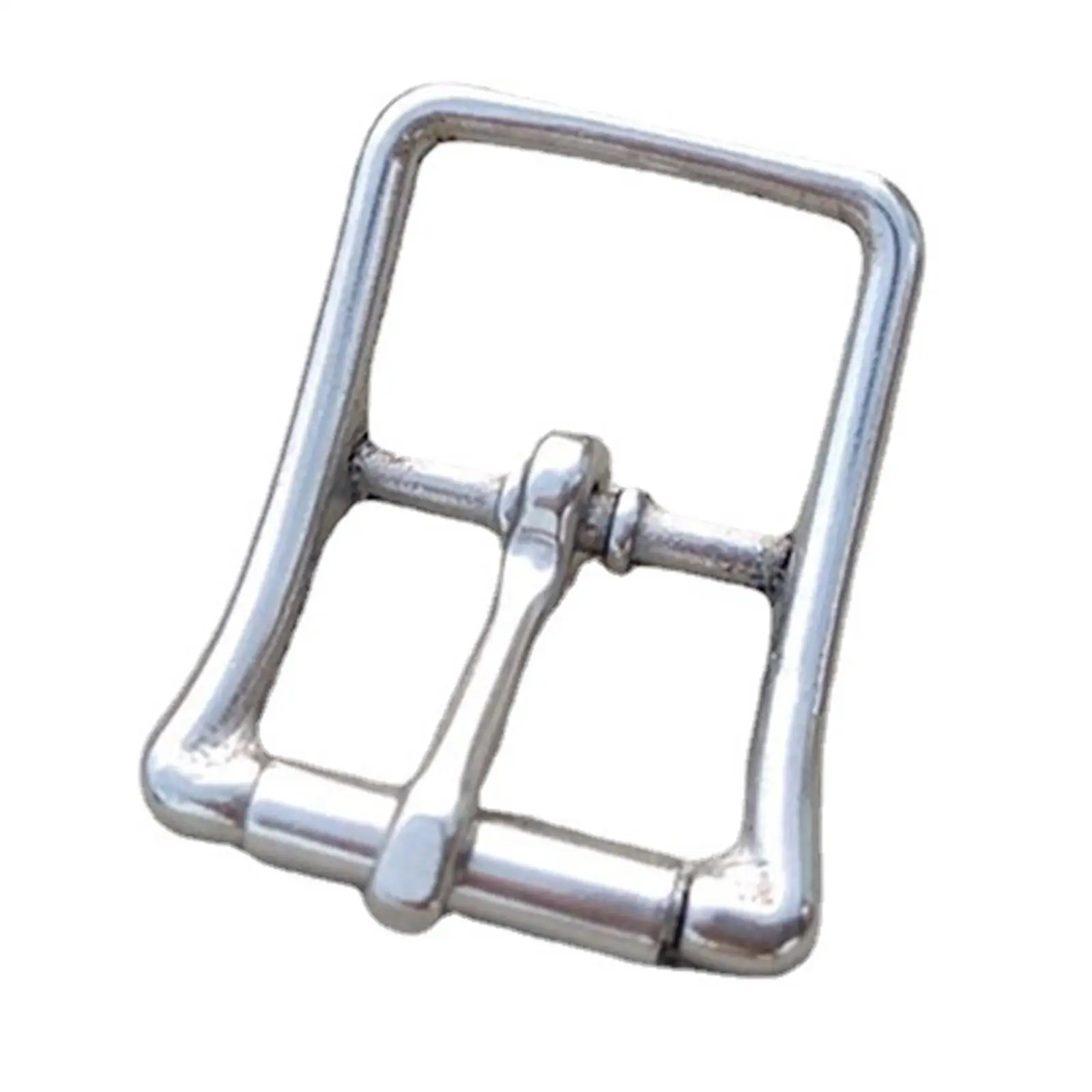 Horse Tack Hardware Stainless Steel Double Bar Bridle Buckle with Roller for Halter Headstall Saddle Strap Use