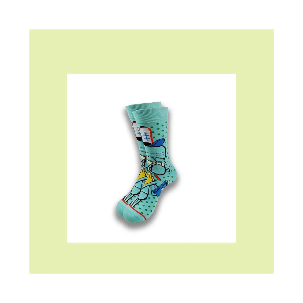 

the new men's socks were padded with warm towels and cartoon characters at the end of the socks for men and women.