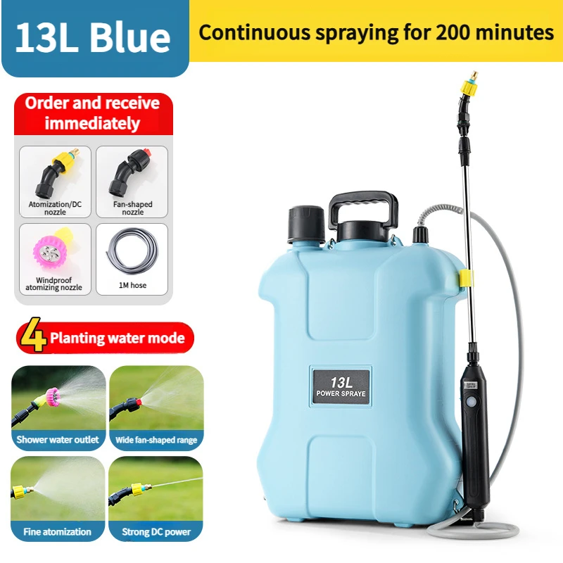 رذاذ حديقة كهربائي جديد 13 لتر، وعاء سقي بوعاء البستنة، مع حزام الكتف، حديقة منزلية خارجية، ري الزهور #3
