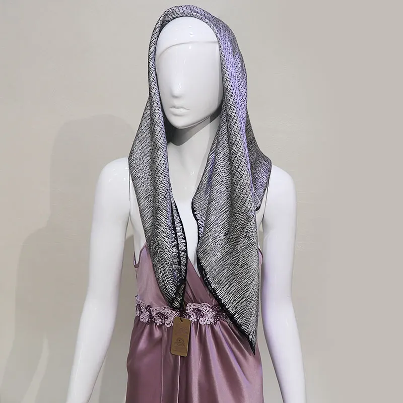 New autumn and winter small fragrant gray temperament versatile women's headscarf, scarf, shawl scarf, 100% mulberry silk