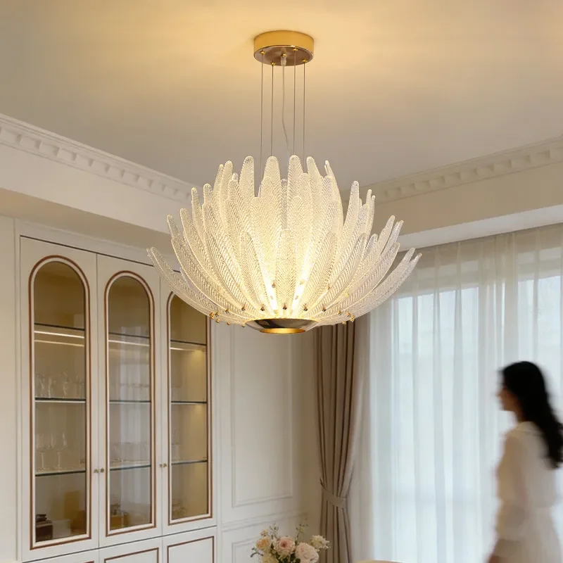 for Italian Murano Retro Chandelier for Villa Duplex Stairs Dining Room French Light Luxury Bedroom Crystal Chandelier