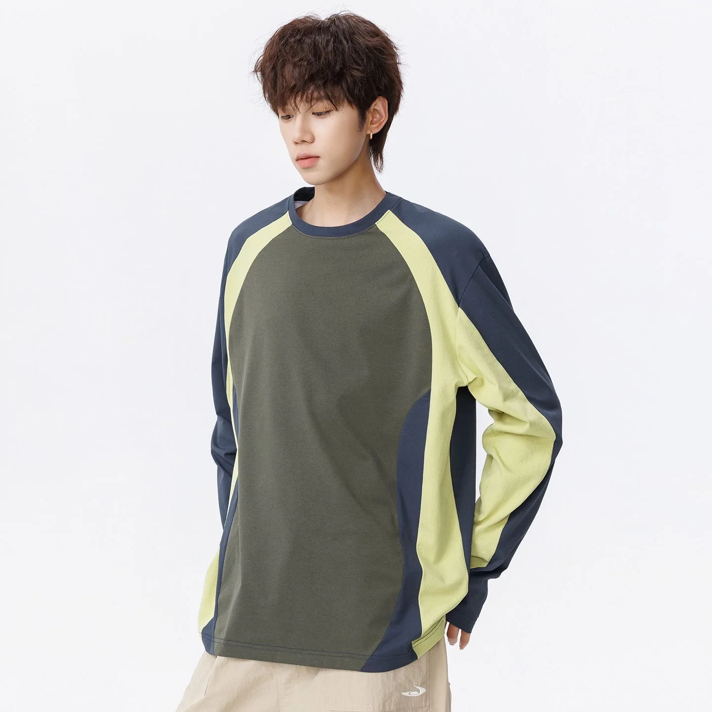 Spring and Autumn comfortable breathable outdoor sports quick-drying pullover sweatshirt men's casual loose high-quality T-shirt