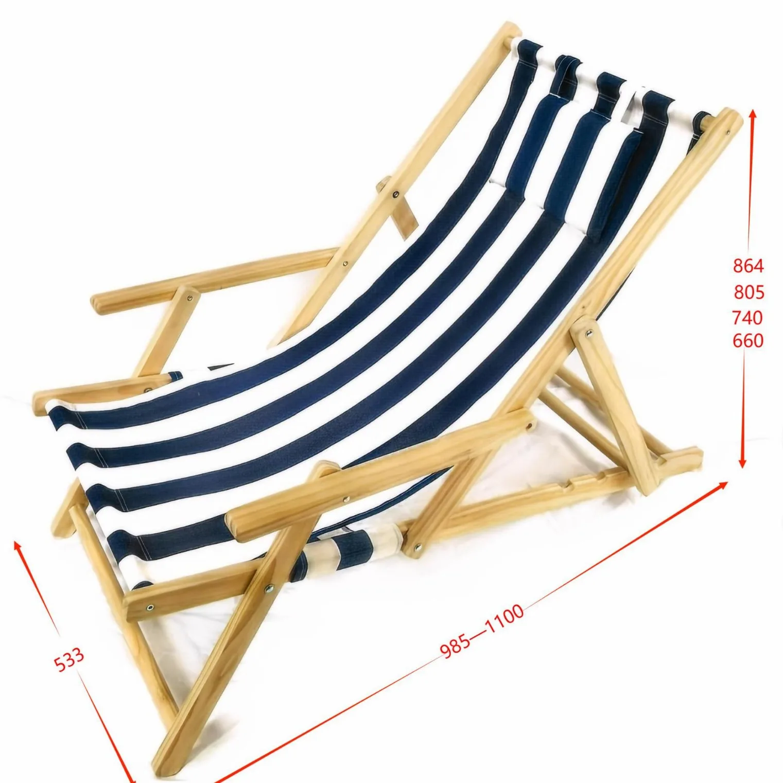 

Solid Wood Outdoor Leisure Chair Armrest Beach Chair Folding Chair Armrest Recliner Balcony Garden BSCI