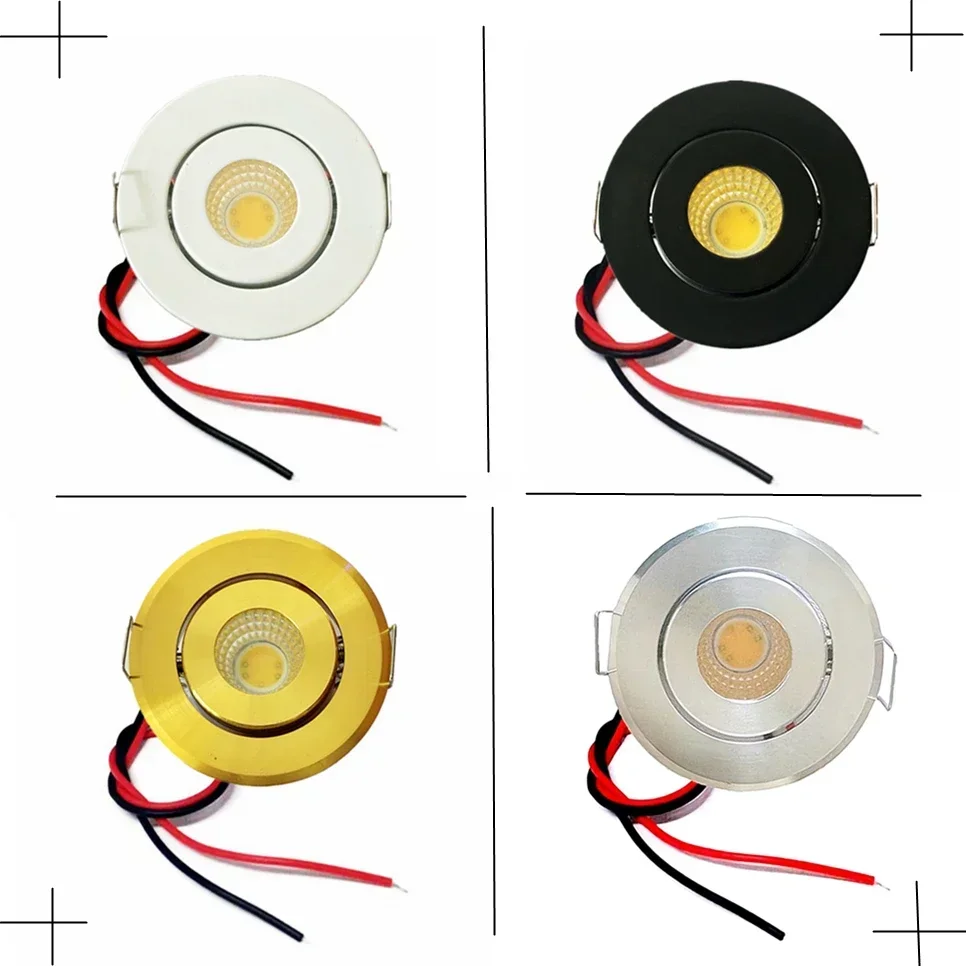 

12V 24V Mini COB LED Down Light 3W for 40-45mm Hole Showcase Jewery Cabinet Lighting LED Spot Light Camper Trailer Van Lighting
