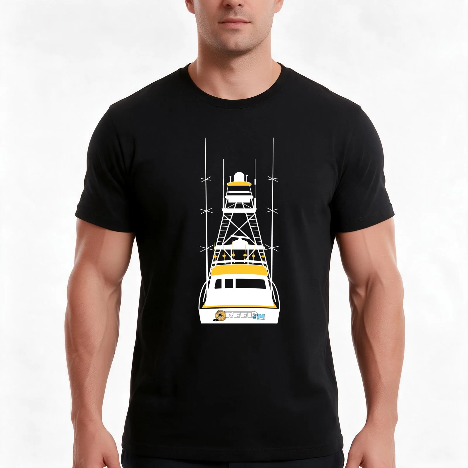Reel In Saltwater Fishing Yacht Design T-Shirt Summer Casual Cotton Tee Oversized Streetwear Tops Vintage Graphic Print