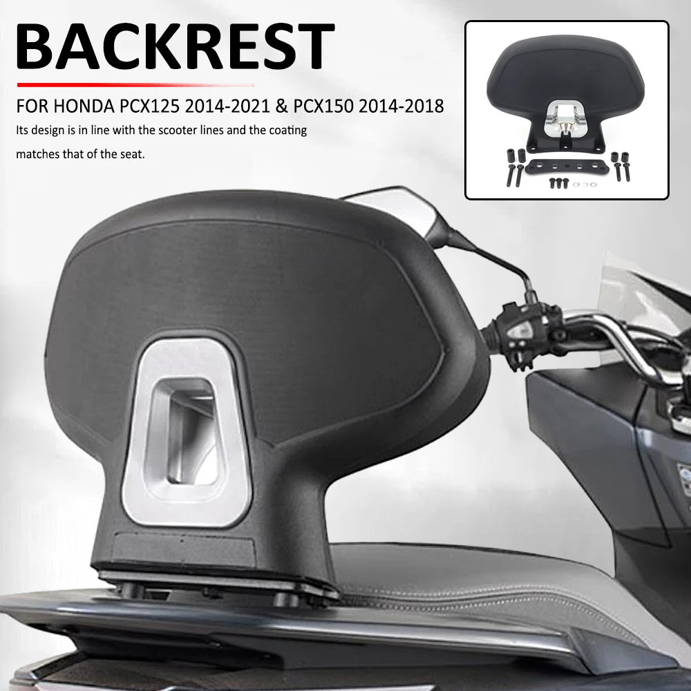 

NEW FOR HONDA PCX 125 150 Motorcycle Black Rear Passenger Seat Backrest Cushion Back Rest Pad PCX125 2014-2020 PCX150 2014-2018