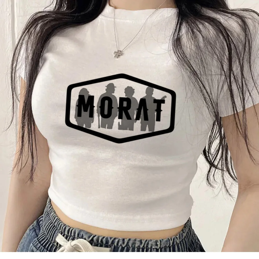Morat cropped top teen grunge alternative  cute t-shirt meme graphic streetwear harajuku summer