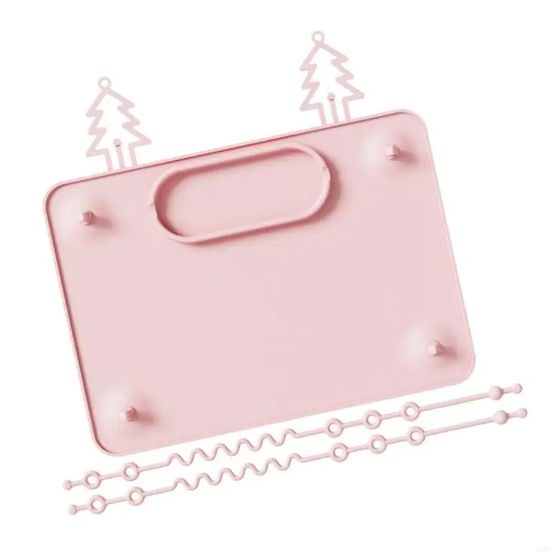 1 Set Silicone Suction Plate For Infants Toddler Portable Feeding Mat With Rope 4XBC