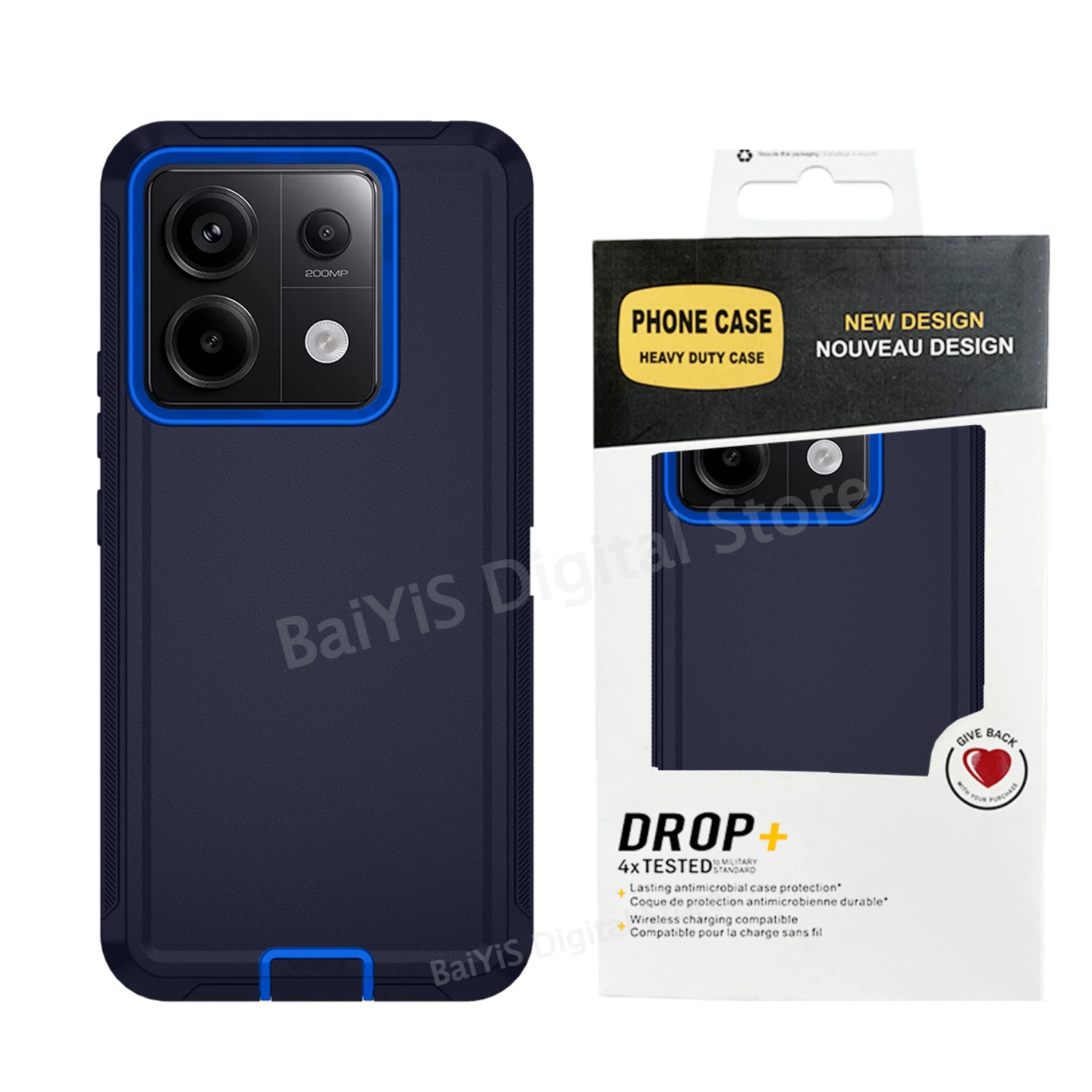 Robuste Hybrid-OTT-Defender-Handyhülle für Xiaomi Redmi Note 15 13 Pro Plus 4G 5G 15C 13R 3-Schicht stoßfeste Schutzhülle. – Detail 8