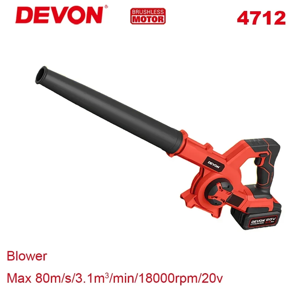 Devon 4712-20E Cordless Bolwer Brushless 20v Max 18000rpm 3.1Cubic Meter Per Min 3 Speed Adjustable Universal Flex Battery