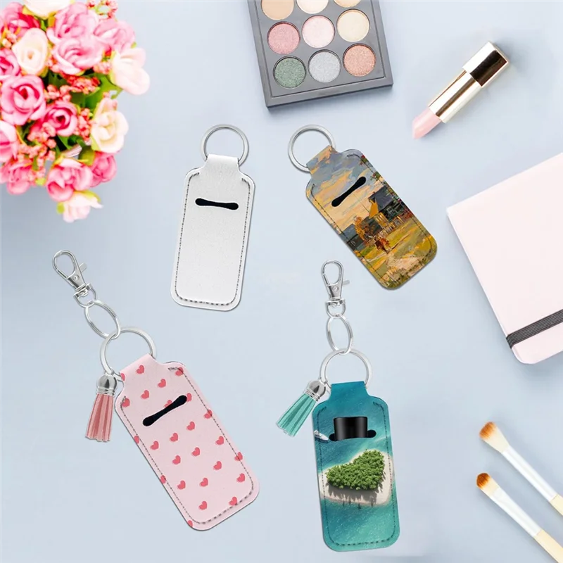 

TFTP-60Pcs Sublimation Chapstick-Holder Blanks, Bulk Neoprene Lip Balm Holder Keychain, DIY Sublimation Blanks
