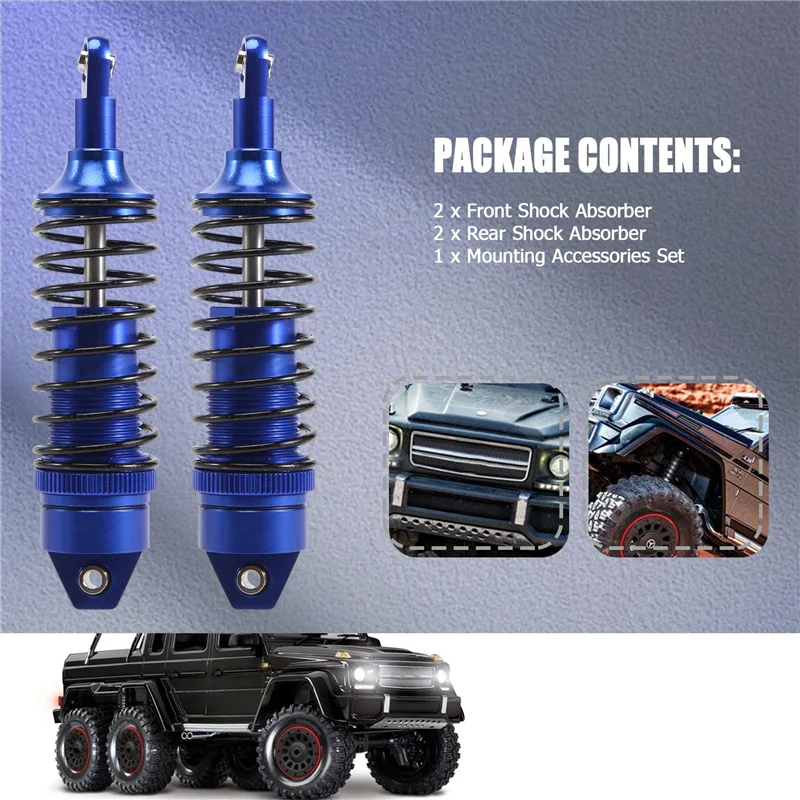 A63T-メタルフロントおよびリアショックアブソーバー Traxxas Slash 4X4 VXL 2WD Rustler Stampede Hoss 1/10 RC カーアップグレードパーツ用