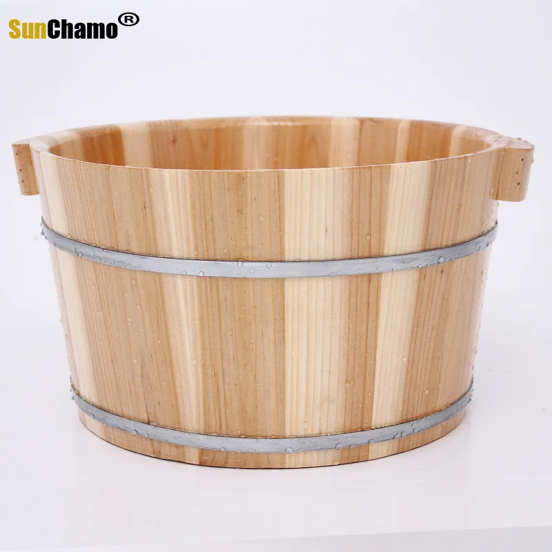 2022 Creative Fragrance Pine Cask Foot Tub Cover Thicken Massage Barrel Gifts Furnishing Accessories  Foot Spa Bath Massager