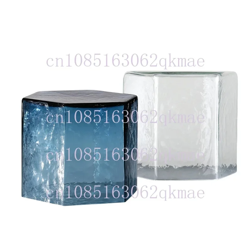 After the simple light luxury living room sofa glass tea art personality art floor ornament corner few