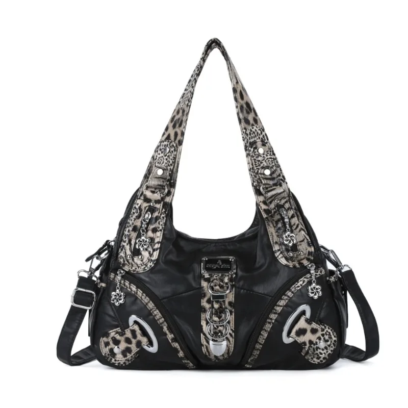 

NEW ! Angelkiss Women Leopard Handbags Top-handle Vintage Tote Bag Fashion Satchel Dumpling Pack Shoulder Bag Hobos Large Purse