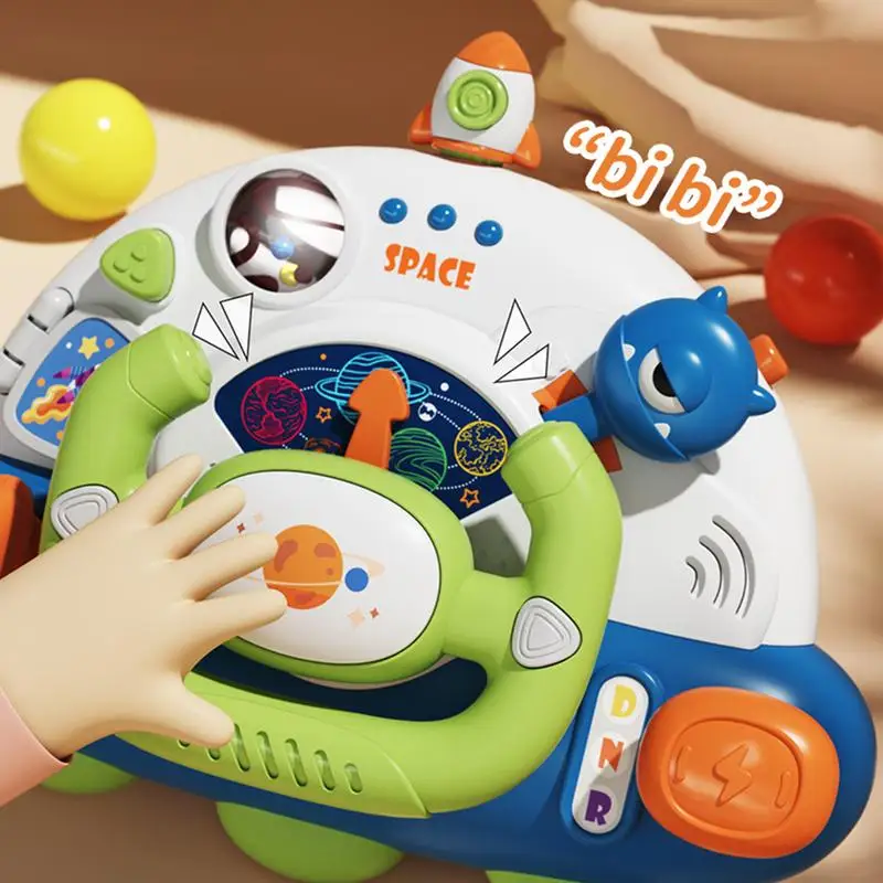 Steering Wheel For Kids Creative Steering Wheel Copilot Toy Simulated Driving Controller Musical Educational Sounding Toy