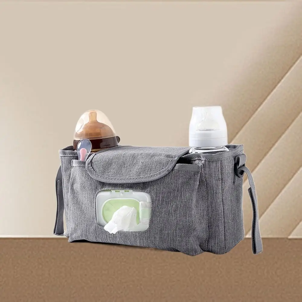 Multifunctional Baby Stroller Bag Large Capacity with Multiple Pockets Wet Wipe Hanging Bag Baby Care Waterproof