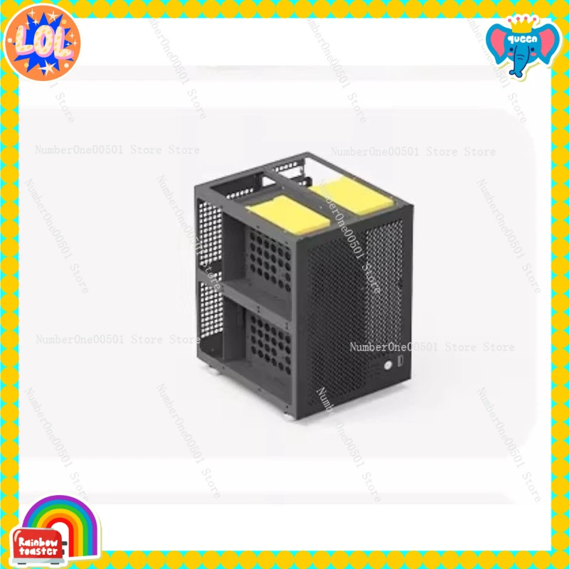 6-Bay Aluminum NAS Case Mini ITX Server Chassis with 1U Power Supply Compatible with Freenas/Black Synology Sagittarius Model
