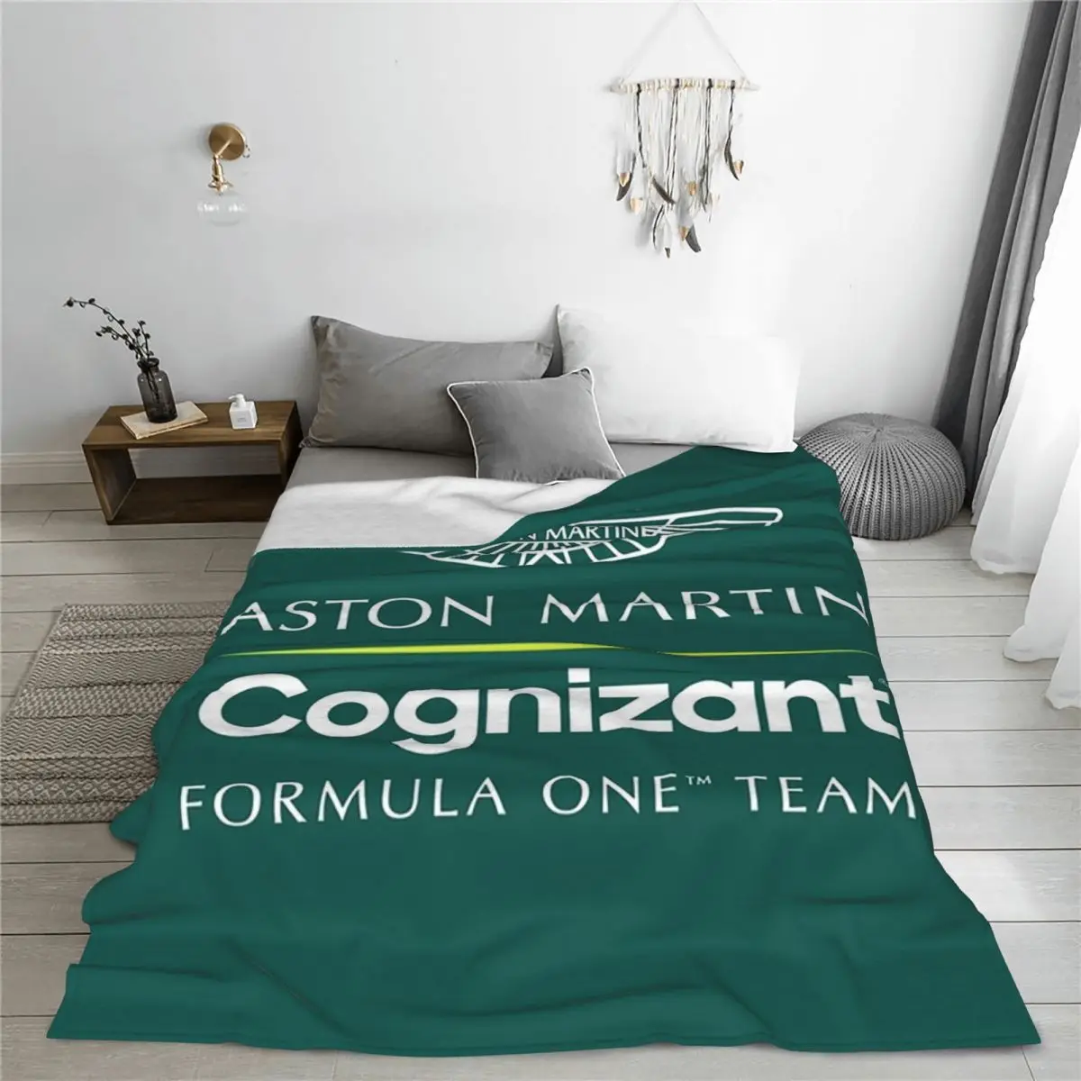 أستون مارتن Cognizant F1 فريق بطانية لينة الدافئة الفانيلا رمي غطاء بطانية للسرير غرفة المعيشة نزهة السفر أريكة المنزل #6